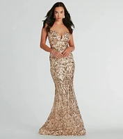 Leighton Formal Sequin Strapless Mermaid Dress