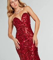 Leighton Formal Sequin Strapless Mermaid Dress