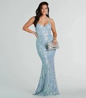 Brooklyn Bustier Tulle Lace-Up Sequin Formal Dress