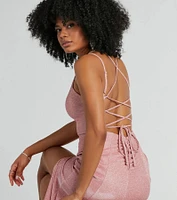 Miranda Lace-Up Mermaid Glitter Formal Dress