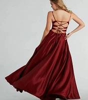 Winslow Formal Satin Lace-Up Dress