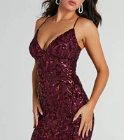 Bethanie Formal Sequin V-Neck Mermaid Dress