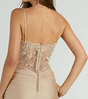 Alisa Lace Sequin Back Mermaid Formal Dress