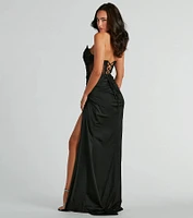 Shayla Strapless Corset Lace Formal Dress