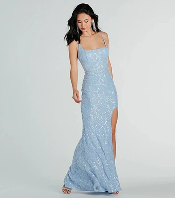 Kailani Formal Sequin Slit Mermaid Dress