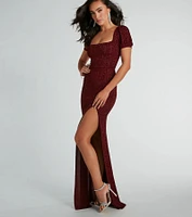 Sophie Glitter Knit Mermaid Dress