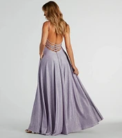 Sally Lattice Back A-Line Ball Gown