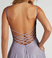 Sally Lattice Back A-Line Ball Gown