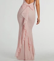 Linda Formal Glitter Ruffled Dress
