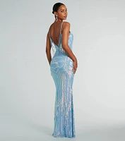 Pauline Formal Sequin Draped Bead Bodycon Dress