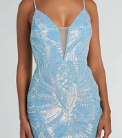 Pauline Formal Sequin Draped Bead Bodycon Dress
