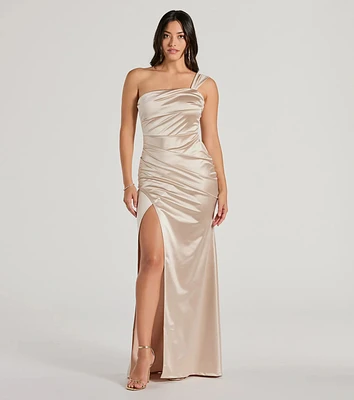 Kathie Formal Satin One-Shoulder Dress