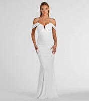 Charlene Formal Faux Pearl Mesh Mermaid Dress