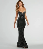 Leni V-Neck Mermaid Rhinestone Formal Dress