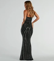 Leni V-Neck Mermaid Rhinestone Formal Dress