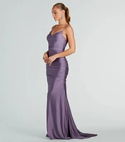 Whitley Formal Ruched Long Mermaid Dress