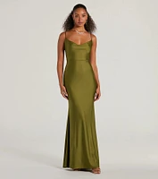 Virginia Cowl Neck Tie-Back Mermaid Formal Dress