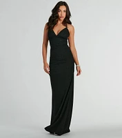 May Lace-Up Mermaid Glitter Formal Dress