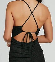 May Lace-Up Mermaid Glitter Formal Dress