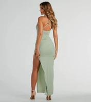 Rose Formal Mesh Corset Column Dress