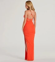 Rose Formal Mesh Corset Column Dress