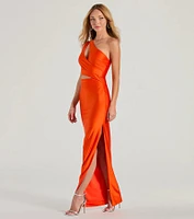 Avery One Shoulder Cutout Slim Formal Dress