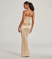 Trina One-Shoulder Slim Satin Formal Dress