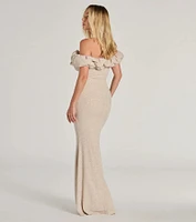 Halsey Formal Glitter Ruffled Mermaid Dress