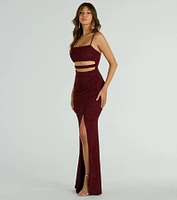 Candice Cutout Strappy Mermaid Glitter Formal Dress