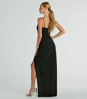 Christie Sleeveless Slim Crepe Formal Dress