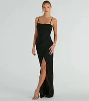 Christie Sleeveless Slim Crepe Formal Dress