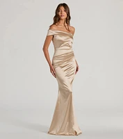Zoey Formal One-Shoulder Satin Mermaid Dress