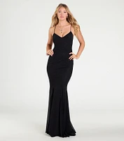 Sam Strappy Open Back Glitter Mermaid Dress