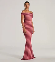 Abbie Off-The-Shoulder Mermaid Ombre Formal Dress