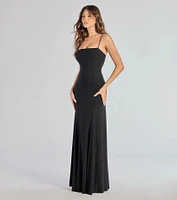 Wendy Sleeveless A-Line Glitter Formal Dress