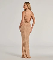 Aurelia Low Back Rhinestone Bodycon Formal Dress