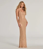 Aurelia Low Back Rhinestone Bodycon Formal Dress