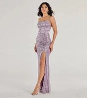 Kehlani Formal Floral Lace Slit Mermaid Dress