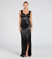 Lorelli Formal Satin Wrap Long Dress
