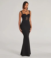 Aspen Sweetheart Lace Crepe Mermaid Formal Dress