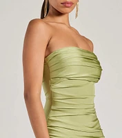Anisley Strapless High Slit Column Formal Dress