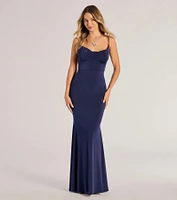 Anya Formal Strappy Open-Back Mermaid Dress