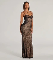 Meg Sweetheart Mermaid Lace Mesh Formal Dress