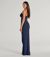 Candice Cutout Strappy Mermaid Glitter Formal Dress