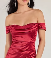 Albi Formal Satin Pleated Mermaid Long Dress