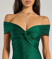 Steff Off-The-Shoulder Mermaid Slit Formal Dress