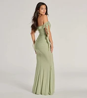 Deyna Formal Mesh Off-The-Shoulder Long Dress