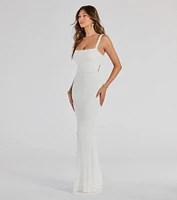 Kimia Beaded Lace-Up Column Dress