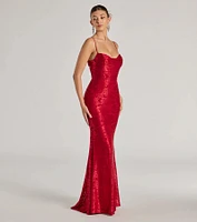 Haisley Open Back Floral Lace Mermaid Dress