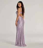 Haisley Open Back Floral Lace Mermaid Dress